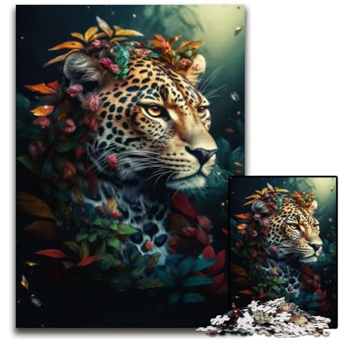 Puzzle 1000 Teile für Erwachsene, Fantasy Magic Leopard, Puzzles für Erwachsene, Denkspiel für Teenager, 50 x 75 cm von XHAXING