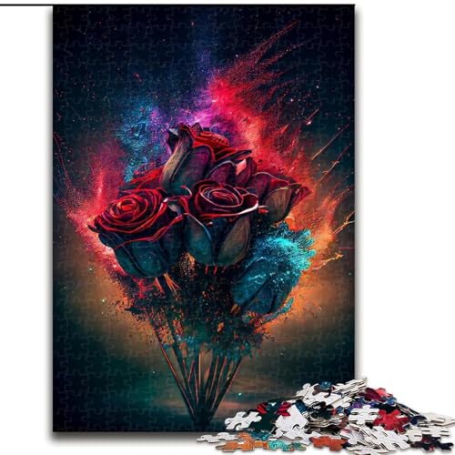 Puzzle 1000 Teile für Erwachsene, Fantasy Rose Puzzle aus Holz, Geburtstagsgeschenkidee, anspruchsvolles Denkspiel, 1000 Teile(50x75cm) von XHAXING