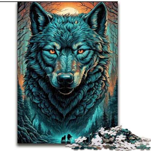 Puzzle 1000 Teile für Erwachsene, Fantasy-Wolf-Puzzle aus Pappe, geeignet für Geburtstage, Halloween, Thanksgiving, Ostern, 1000 Teile(26x38cm) von XHAXING