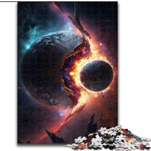 Puzzle 1000 Teile für Erwachsene, Farben des Weltraumplaneten-Puzzles aus Holz, perfekt für Halloween, Weihnachten, Geburtstagsgeschenk, 1000 Stück(50x75cm) von XHAXING