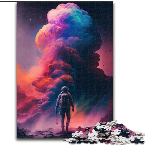 Puzzle 1000 Teile für Erwachsene, Farbiges Astronauten-Puzzle aus Holz, anspruchsvolles Denkspiel für Teenager, unterhaltsames interaktives Spiel für die ganze Familie, 1000 Teile(50x75cm) von XHAXING