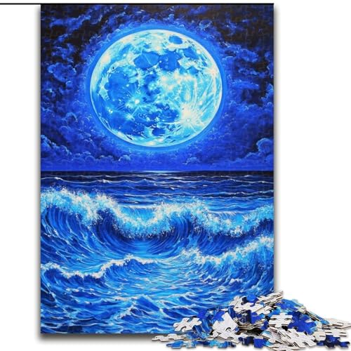 Puzzle 1000 Teile für Erwachsene, Farbiges Mond-Puzzle aus Pappe, anspruchsvolles Denkspiel für Teenager, unterhaltsames interaktives Spiel für die ganze Familie, 1000 Teile(26x38cm) von XHAXING