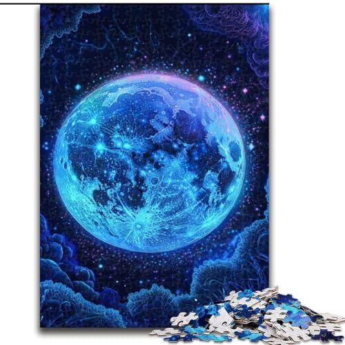Puzzle 1000 Teile für Erwachsene, Farbiges Mondpuzzle aus Holz, Perfekt für Halloween, Weihnachten, Geburtstagsgeschenk, 1000 Stück(50x75cm) von XHAXING