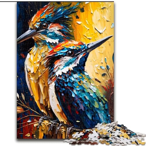 Puzzle 1000 Teile für Erwachsene, Farbiges Vogel-Duo-Puzzle aus Pappe, interaktives Familienspiel, Heimdekoration zum Selbermachen, anspruchsvolles Denksport-Geschenk, 1000 Teile(26x38cm) von XHAXING