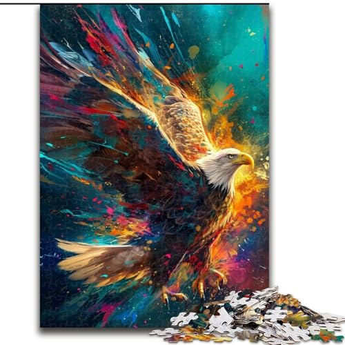 Puzzle 1000 Teile für Erwachsene, Fliegender Adler, aus Holz, geeignet für Geburtstage, Halloween, Thanksgiving, Ostern, 1000 Teile(50x75cm) von XHAXING
