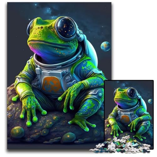 Puzzle 1000 Teile für Erwachsene, Frosch, Weltraum-Astronaut, Unmögliches Puzzle für Erwachsene, Geburtstagsgeschenkidee, Herausforderndes Denkspiel, 26x38cm Puzzle 1000 Teile für Erwachsene, Frosch, Weltraum-Astronaut, Unmögliches Puzzle für Erwachsene, Geburtstagsgeschenkidee, Herausforderndes Denkspiel, 26x38cm von XHAXING