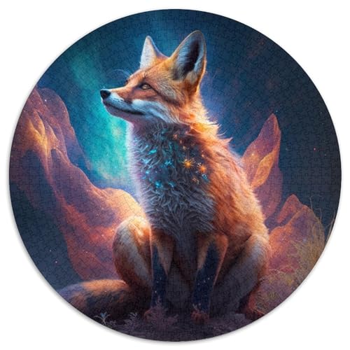 Puzzle 1000 Teile für Erwachsene, Fuchs, rund, Kartonpuzzle für Reiseliebhaber und Paare, anspruchsvolles Spielzeug (Größe 67,5 x 67,5 cm) von XHAXING