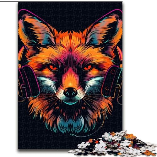 Puzzle 1000 Teile für Erwachsene, Fuchs mit Sonnenbrille, Puzzle aus Pappe, Weihnachten, Halloween, Ostern, Neujahr, 1000 Teile(26x38cm) von XHAXING