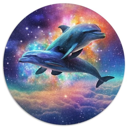 Puzzle 1000 Teile für Erwachsene, Galaxie-Delfin-Papierpuzzle, Denksportaufgabe, Spiel für Erwachsene, interaktive Familienaktivität (67,5 x 67,5 cm) von XHAXING