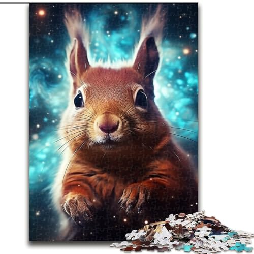 Puzzle 1000 Teile für Erwachsene, Galaxien-Eichhörnchen-Puzzle aus Holz, perfekt für Halloween, Weihnachten, Geburtstagsgeschenk, 1000 Stück(50x75cm) von XHAXING