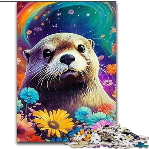 Puzzle 1000 Teile für Erwachsene, Galaxien-Otter, Puzzle aus Holz, geeignet für Geburtstage, Halloween, Thanksgiving, Ostern, 1000 Teile(50x75cm) von XHAXING