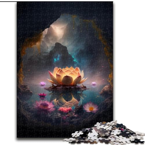 Puzzle 1000 Teile für Erwachsene, Galaxy Art Lotus Puzzle aus Pappe, anspruchsvolles DIY-Denkspiel, perfektes Familienspiel oder dekoratives Geschenk, 1000 Teile(26x38cm) von XHAXING