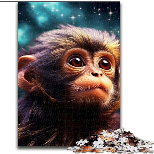 Puzzle 1000 Teile für Erwachsene, Galaxy Monkey Puzzle aus Holz, mit interaktivem Familienspiel, Altersgruppen ab 10 Jahren, 1000 Stück(50x75cm) von XHAXING