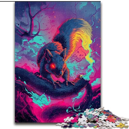 Puzzle 1000 Teile für Erwachsene, Höllen-Eichhörnchen-Puzzle aus Holz, für Teenager und Familienspaß – DIY-Denkspiel als Geschenk, 1000 Teile(50x75cm) von XHAXING