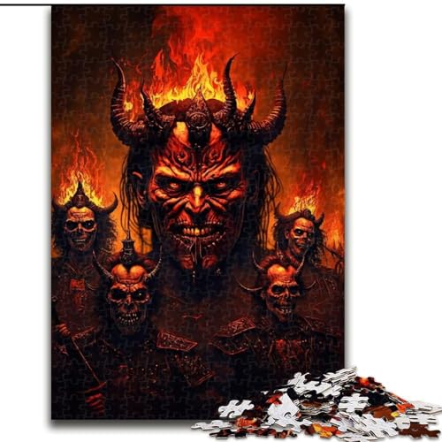 Puzzle 1000 Teile für Erwachsene, Höllendämonen-Puzzle aus Holz, mit interaktivem Familienspiel, Altersgruppen ab 10 Jahren, 1000 Stück(50x75cm) von XHAXING