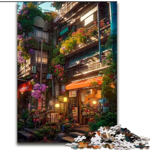 Puzzle 1000 Teile für Erwachsene, Holzpuzzle im japanischen Stil, anspruchsvolles Denkspiel für Teenager, interaktives Familienspiel, 1000 Teile(50x75cm) von XHAXING