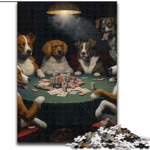 Puzzle 1000 Teile für Erwachsene, Hunde Spielen Poker, Puzzle aus Holz, anspruchsvolles Denkspiel für Teenager und Familien, 1000 Teile(50x75cm) von XHAXING
