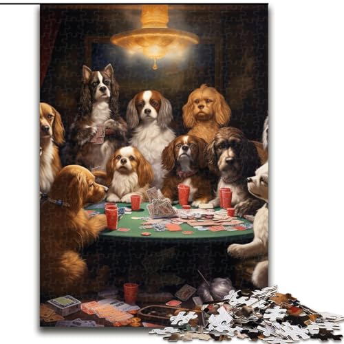 Puzzle 1000 Teile für Erwachsene, Hunde Spielen Poker, Puzzle aus Pappe, geeignet für Geburtstage, Halloween, Thanksgiving, Ostern, 1000 Stück(26x38cm) von XHAXING