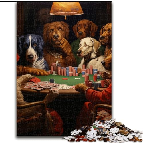 Puzzle 1000 Teile für Erwachsene, Hunde Spielen Poker, Puzzle aus Pappe, perfekt für Familienspaß, Partyspiele, Geburtstagspartygeschenke, 1000 Teile(26x38cm) von XHAXING