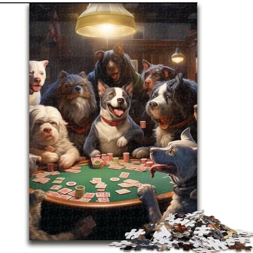 Puzzle 1000 Teile für Erwachsene, Hundeparty-Puzzle aus Pappe, Geburtstagsgeschenkidee, anspruchsvolles Denkspiel, 1000 Teile(26x38cm) von XHAXING