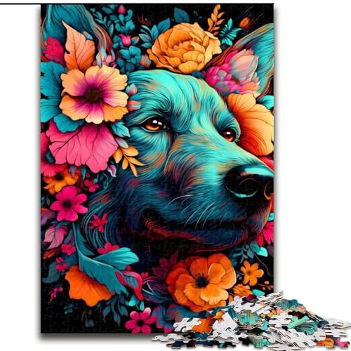 Puzzle 1000 Teile für Erwachsene, Hundepuzzle aus Holz, anspruchsvolles Denkspiel für Teenager, perfekt als Heimdekoration oder Geschenk, 1000 Stück(50x75cm) von XHAXING