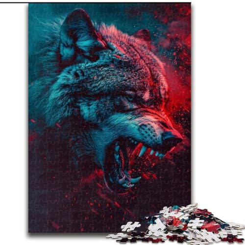 Puzzle 1000 Teile für Erwachsene, Hybrid-Wolf-Puzzle aus Pappe, Weihnachten, Halloween, Ostern, Neujahr, 1000 Teile(26x38cm) von XHAXING