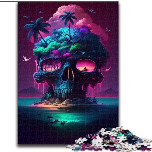 Puzzle 1000 Teile für Erwachsene, Insel-Skelett-Puzzle aus Holz, schwieriges Denkspiel für Jugendliche, 1000 Teile(50x75cm) von XHAXING