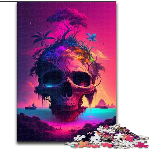 Puzzle 1000 Teile für Erwachsene, Insel-Skelett-Puzzle aus Pappe, hochschwieriges Denkspiel für Teenager, 1000 Teile(26x38cm) von XHAXING