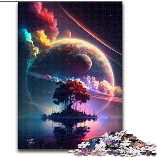 Puzzle 1000 Teile für Erwachsene, Inselbaum-Puzzle aus Holz, anspruchsvolles DIY-Denkspiel, interaktives Familienspiel, 1000 Teile(50x75cm) von XHAXING