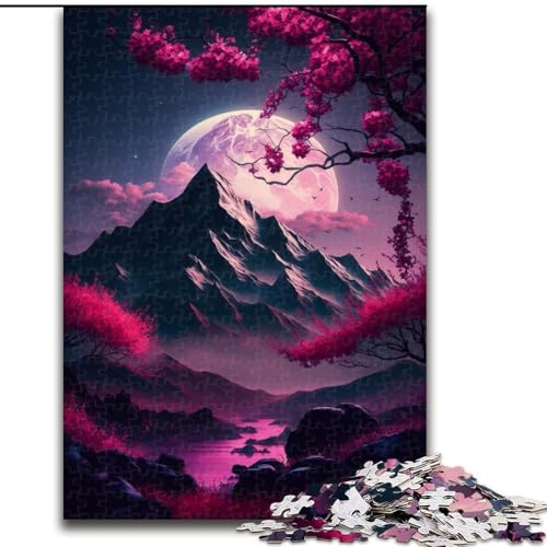 Puzzle 1000 Teile für Erwachsene, Japanische Landschaft, Neon-Puzzle aus Holz, anspruchsvolles Denkspiel für Teenager, Familienspaß, DIY-Heimdekor-Geschenk, 1000 Stück(50x75cm) von XHAXING