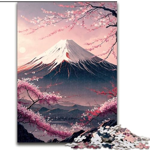 Puzzle 1000 Teile für Erwachsene, Japanisches Kirschblüten-Puzzle aus Pappe, schwieriges Denkspiel für Jugendliche, 1000 Teile(26x38cm) von XHAXING