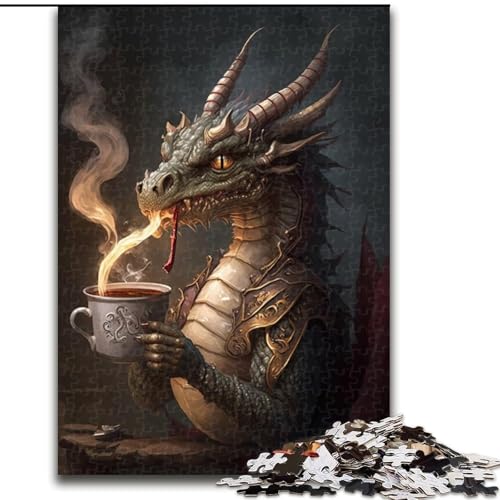 Puzzle 1000 Teile für Erwachsene, Kaffeedrache-Puzzle aus Holz, lustige Aktivitäten für zu Hause, Geburtstagsgeschenk, Reisegeschenke, 1000 Stück(50x75cm) von XHAXING