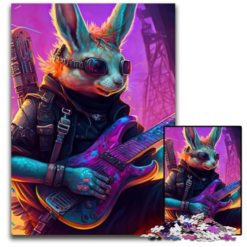 Puzzle 1000 Teile für Erwachsene, Kaninchen-Gitarre, Tier-Puzzles für Erwachsene, Denkspiel für Teenager, 50x75cm Puzzle 1000 Teile für Erwachsene, Kaninchen-Gitarre, Tier-Puzzles für Erwachsene, Denkspiel für Teenager, 50x75cm von XHAXING