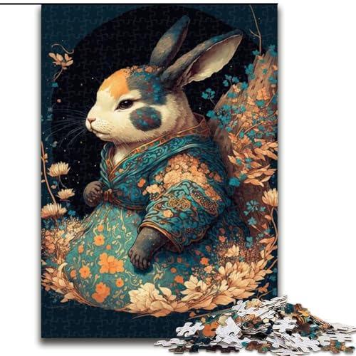 Puzzle 1000 Teile für Erwachsene, Kaninchen-Puzzle aus Holz, geeignet für Geburtstage, Halloween, Thanksgiving, Ostern, 1000 Stück(50x75cm) von XHAXING