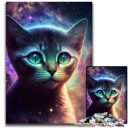 Puzzle 1000 Teile für Erwachsene, Katze, Unmögliches Puzzle für Erwachsene, Geburtstagsgeschenkidee, Herausforderndes Denkspiel, 50x75cm Puzzle 1000 Teile für Erwachsene, Katze, Unmögliches Puzzle für Erwachsene, Geburtstagsgeschenkidee, Herausforderndes Denkspiel, 50x75cm von XHAXING