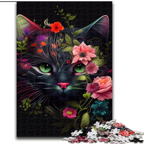 Puzzle 1000 Teile für Erwachsene, Katzen, Blumen, Tiere, Puzzle aus Holz, schwieriges Denkspiel für Jugendliche, 1000 Teile(50x75cm) von XHAXING