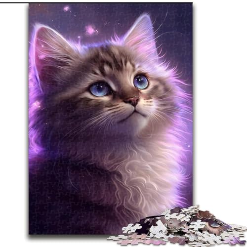 Puzzle 1000 Teile für Erwachsene, Katzen-Puzzle aus Holz, anspruchsvolles DIY-Denkspiel, interaktives Familienspiel, 1000 Teile(50x75cm) von XHAXING