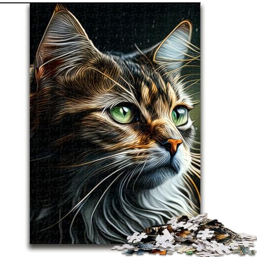 Puzzle 1000 Teile für Erwachsene, Katzen-Puzzle aus Holz, anspruchsvolles Denkspiel für Teenager, Familienspaß, DIY-Heimdekor-Geschenk, 1000 Stück(50x75cm) von XHAXING
