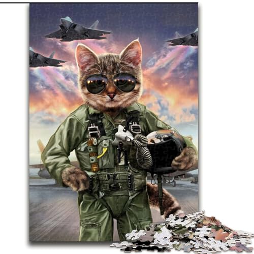 Puzzle 1000 Teile für Erwachsene, Katzenpilot in der Luftwaffe, Puzzle aus Holz, anspruchsvolles Denkspiel für Teenager, unterhaltsames interaktives Spiel für die ganze Familie, 1000 Teile(50x75cm) Puzzle 1000 Teile für Erwachsene, Katzenpilot in der Luftwaffe, Puzzle aus Holz, anspruchsvolles Denkspiel für Teenager, unterhaltsames interaktives Spiel für die ganze Familie, 1000 Teile(50x75cm) von XHAXING