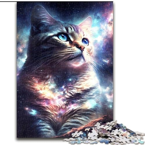 Puzzle 1000 Teile für Erwachsene, Katzenpuzzle aus Holz, anspruchsvolles Denkspiel für Teenager, perfekt als Heimdekoration oder Geschenk, 1000 Stück(50x75cm) von XHAXING