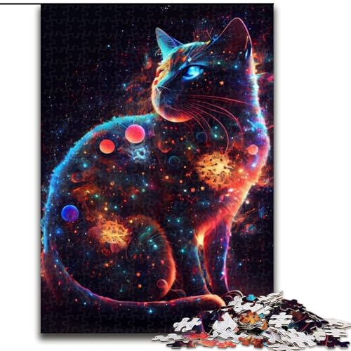 Puzzle 1000 Teile für Erwachsene, Katzenpuzzle aus Holz, perfekt für Halloween, Weihnachten, Geburtstagsgeschenk, 1000 Stück(50x75cm) von XHAXING