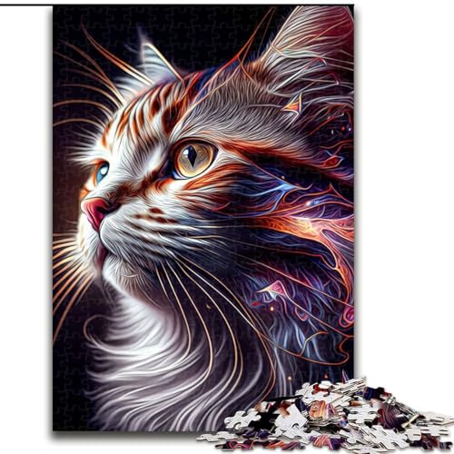 Puzzle 1000 Teile für Erwachsene, Katzenpuzzle aus Pappe, perfekt für Halloween, Weihnachten, Geburtstagsgeschenk, 1000 Stück(26x38cm) von XHAXING