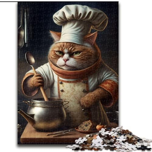 Puzzle 1000 Teile für Erwachsene, Koch-Katzen-Puzzle aus Holz, anspruchsvolles Denkspiel für Teenager, unterhaltsames interaktives Spiel für die ganze Familie, 1000 Teile(50x75cm) von XHAXING