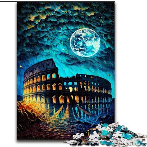 Puzzle 1000 Teile für Erwachsene, Kolosseum von Rom, Gemälde-Puzzle aus Holz, anspruchsvolles Denkspiel für Teenager, unterhaltsames interaktives Spiel für die ganze Familie, 1000 Teile(50x75cm) von XHAXING
