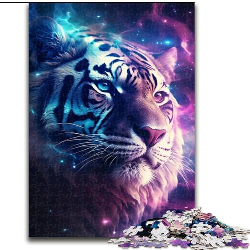 Puzzle 1000 Teile für Erwachsene, Kosmischer Nebel, Tiger-Puzzle aus Pappe, interaktives Familienspiel, Denksportgeschenk, Lernspielzeug, 1000 Teile(26x38cm) von XHAXING
