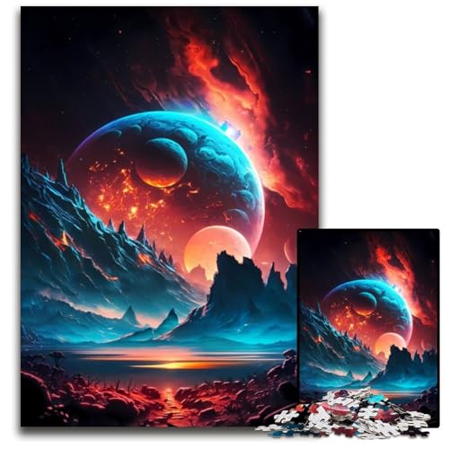Puzzle 1000 Teile für Erwachsene, Kosmisches Planetenspektakel, Kartonpuzzle, Teenager, Paare und Freunde zum Geburtstag, Weihnachten, 26x38cm von XHAXING