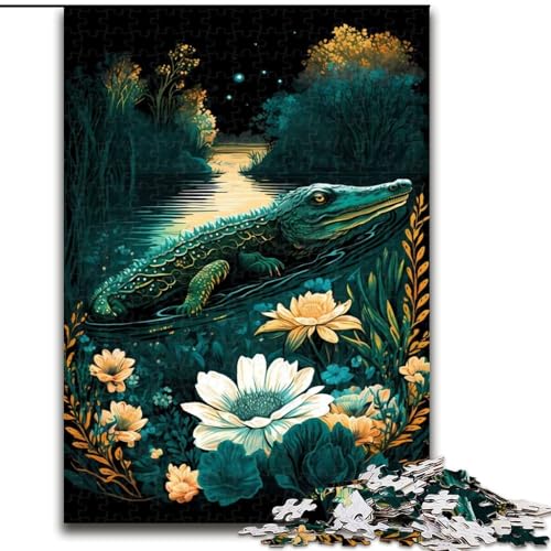 Puzzle 1000 Teile für Erwachsene, Krokodil-Zauberwelt-Puzzle aus Pappe, anspruchsvolles Denkspiel für Teenager, interaktives Familienspiel, 1000 Teile(26x38cm) von XHAXING