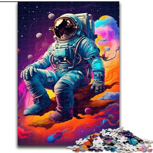 Puzzle 1000 Teile für Erwachsene, Künstlerische Astronauten-Puzzles aus Holz, anspruchsvolles DIY-Denkspiel, interaktives Familienspiel, 1000 Teile(50x75cm) von XHAXING