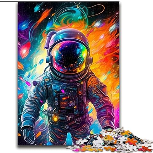 Puzzle 1000 Teile für Erwachsene, Künstlerisches Astronauten-Puzzle aus Pappe, schwieriges Denkspiel für Teenager, 1000 Teile(26x38cm) von XHAXING
