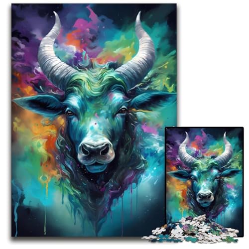 Puzzle 1000 Teile für Erwachsene, Kuh, Bezaubernde, unmögliche Puzzles für Erwachsene, Geburtstagsgeschenkidee, herausforderndes Denkspiel, 26x38cm Puzzle 1000 Teile für Erwachsene, Kuh, Bezaubernde, unmögliche Puzzles für Erwachsene, Geburtstagsgeschenkidee, herausforderndes Denkspiel, 26x38cm von XHAXING